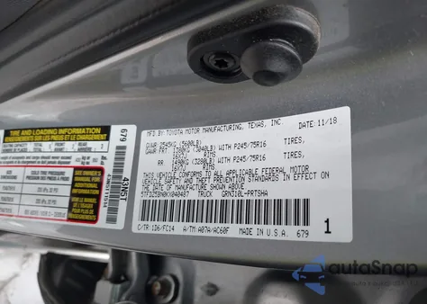 2019 Toyota Tacoma Sr5 V6 z USA, uszkodzony, nr VIN 5TFDZ5BN0KX040487